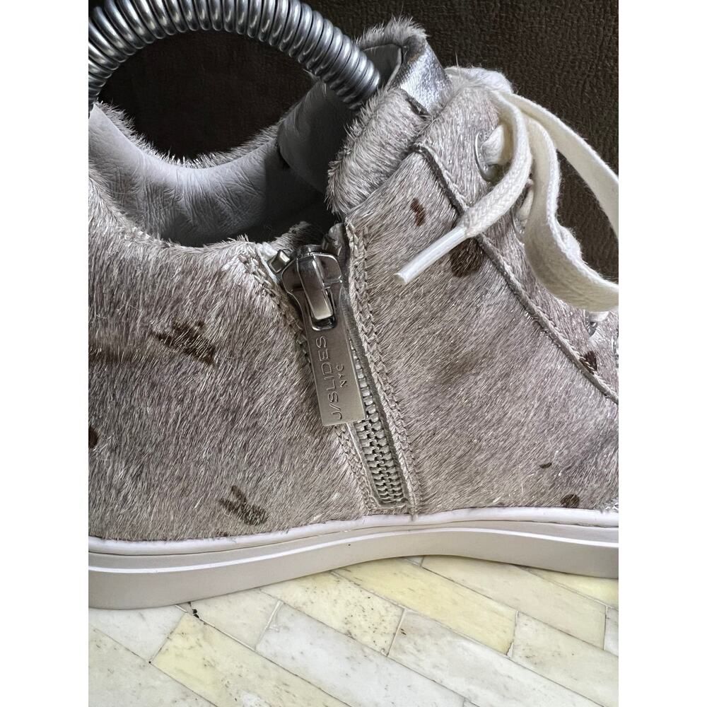 J/Slides Ludlow Metallic Calf Hair High-Top Sneakers - Picture 7 of 12